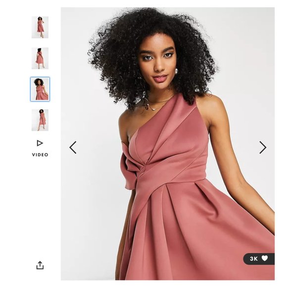 NWT - ASOS DESIGN bare shoulder prom midi dress in rose - Picture 2 of 4